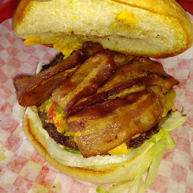 Jumbo Burger Combo with Bacon and Green Chili