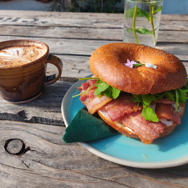 Bacon and Cream Bagel with Cream Cheese