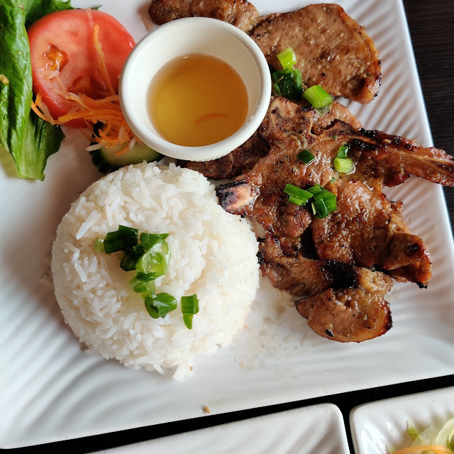 Grilled Pork Chop & Chicken with Rice