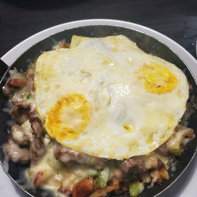 Steak Skillet with Two Eggs