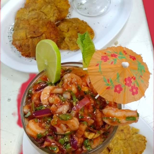 Shrimp Ceviche with Tostones