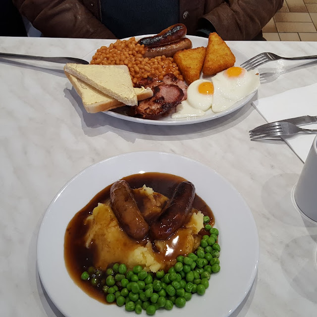 Sausage Mash and Peas Full English Breakfast