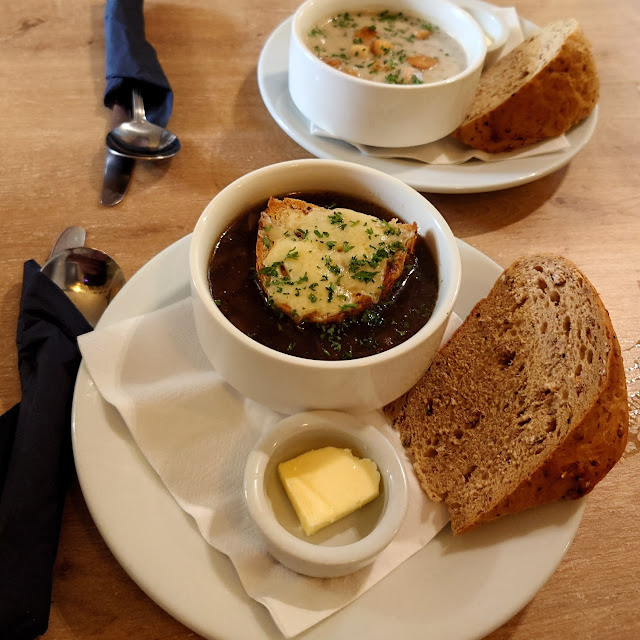 French Onion Soup & Mushroom Soup