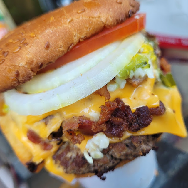 All Dressed Double Bacon Cheeseburger Platter