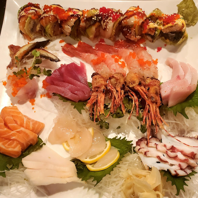 Sashimi Plate and Special Roll