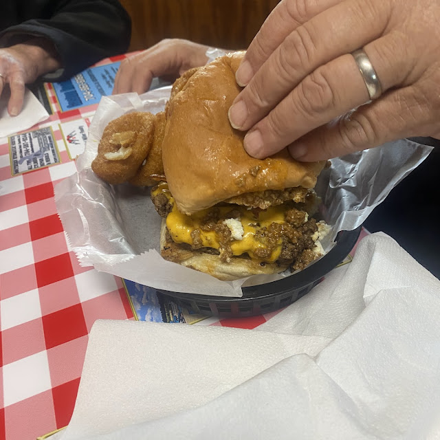 Bacon Cheeseburger with Onion Rings