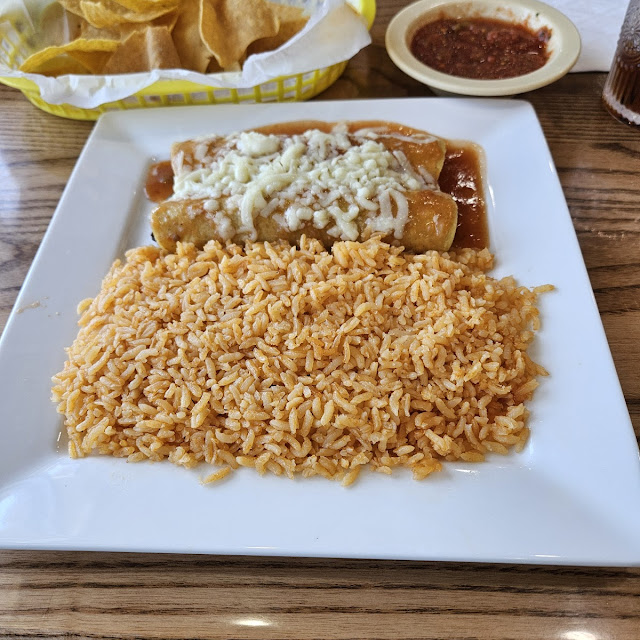 Beef Enchiladas and Rice