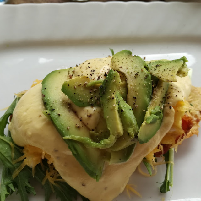 Special Today Croissant with Scrambled Egg Bacon and Hollandaise Sauce