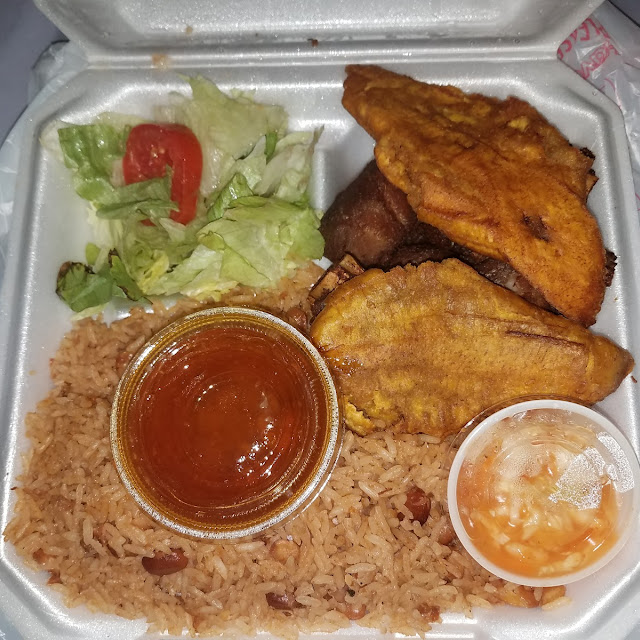 Fried Turkey and Rice and Beans
