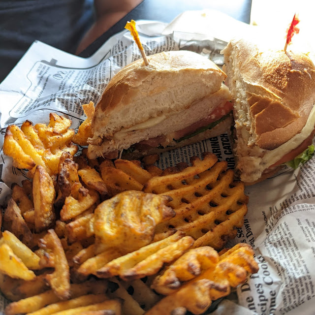 Chicken Sandwich with Waffle Fries