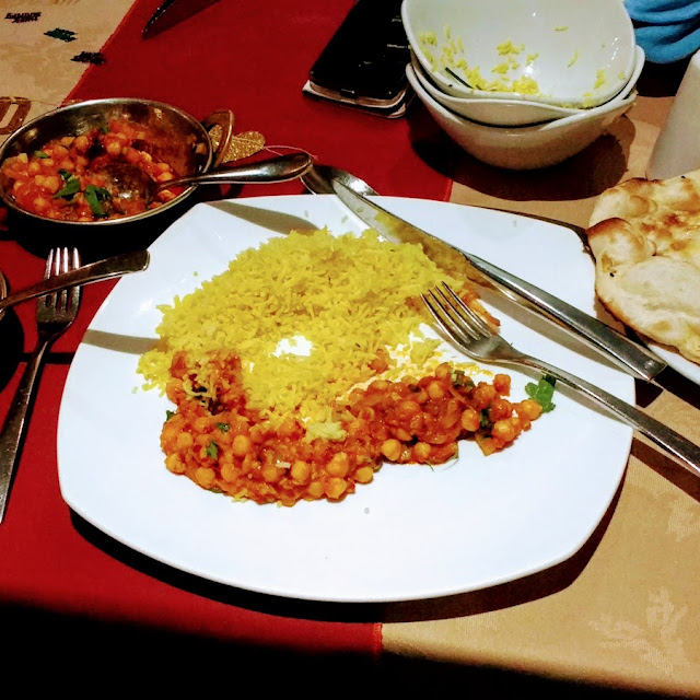 Chana Masala Rice and Naan