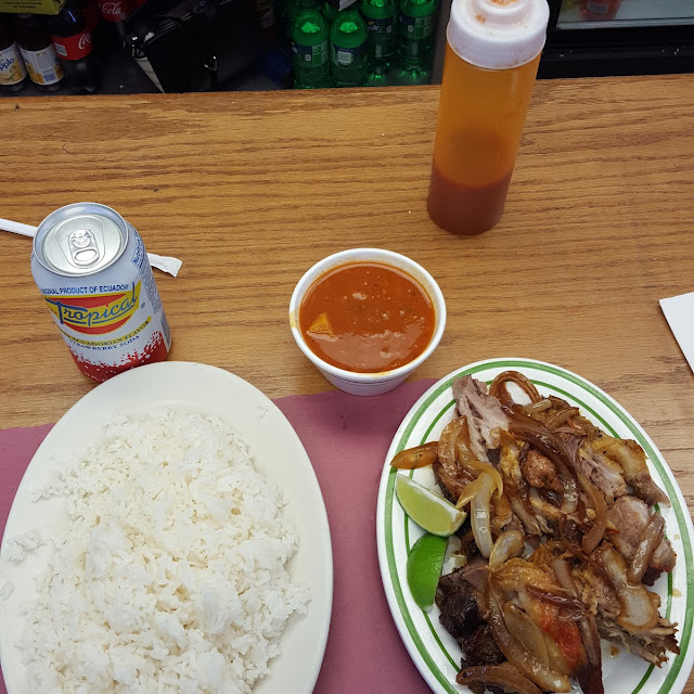 Pernil with White Rice and Red Beans