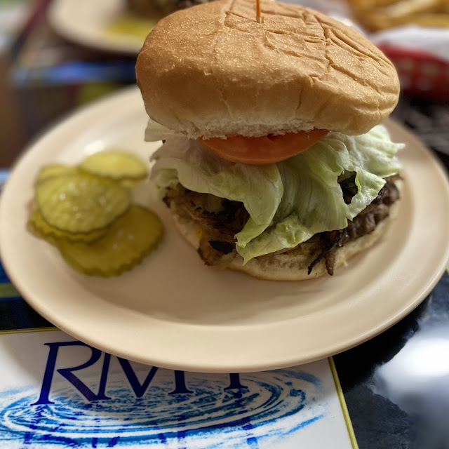 Double Meat Onion Burger with Lettuce and Tomato