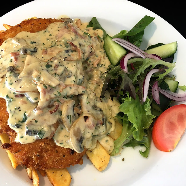 Chicken Schnitzel Boscaiola