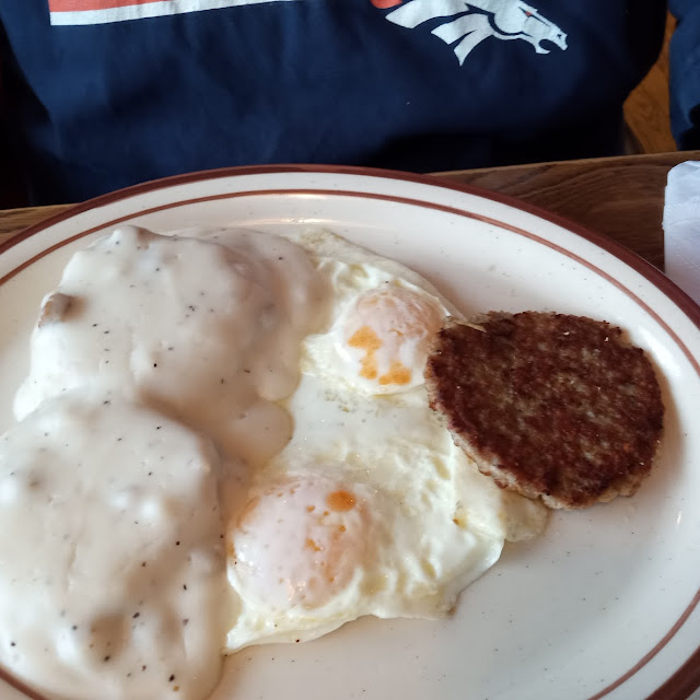 Biscuits and Gravy Eggs over Easy