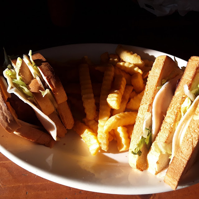 Turkey Club with Fries or Chips