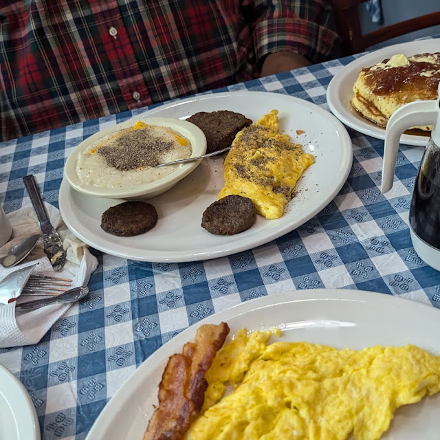 Two Plates of Skyland Special Add Cheese to Grits