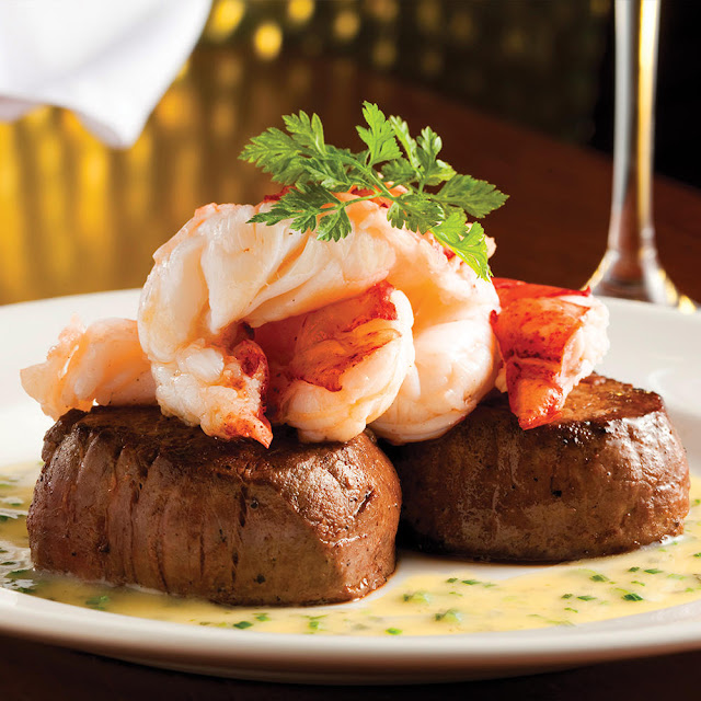 Seared Tenderloin with Butter Poached Lobster Tails