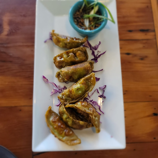 Spinach Gyoza Dumplings with Soy-Ginger Sauce