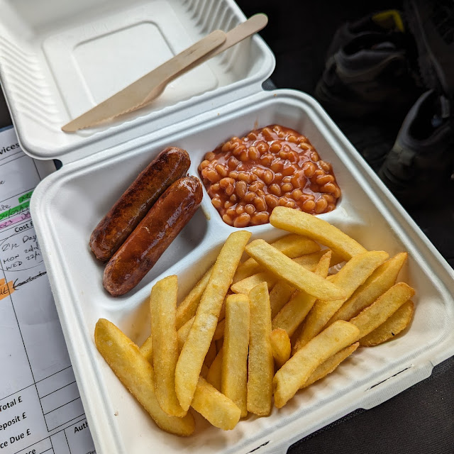 Sausage Chips and Beans