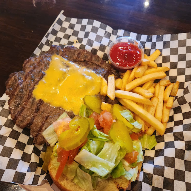 Hamburger with Fries with Cheese