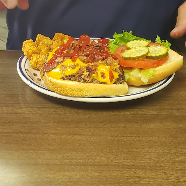 Bacon Cheeseburger and Tater Tots