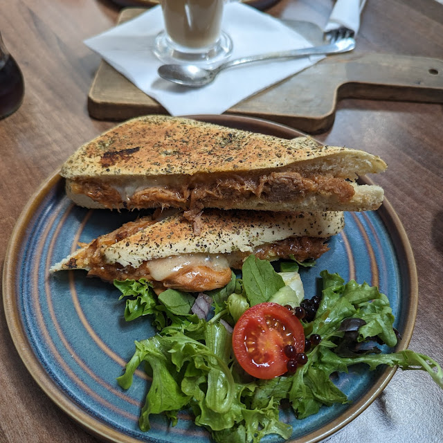 BBQ Pork and Smoked Cheddar Panini