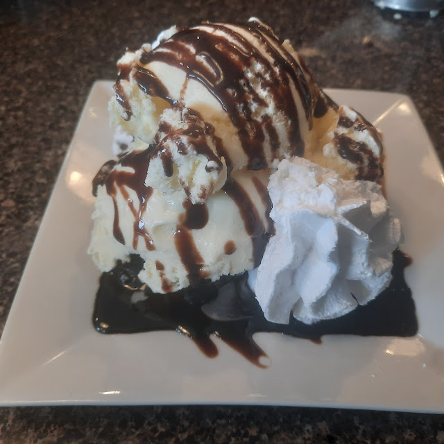 Hot Fudge Brownie with Ice Cream