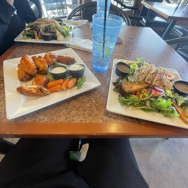 Buffalo Wings and Grilled Chicken Salad