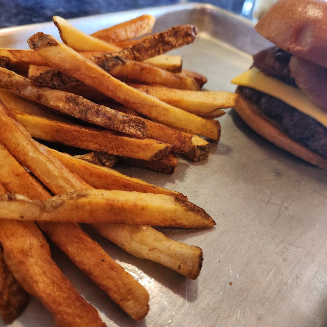 Original Smash Burger and Onion Rings