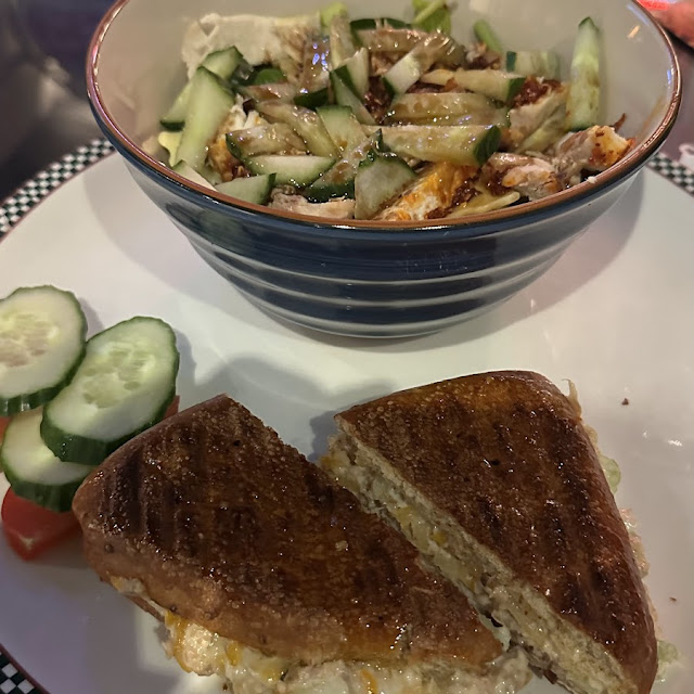 Orange Salad with Tuna Melt Sandwich