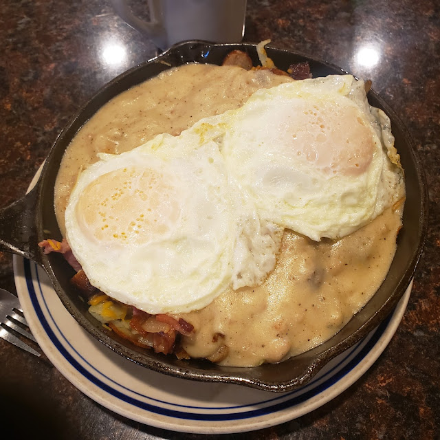 Farmers Skillet with over Easy Eggs