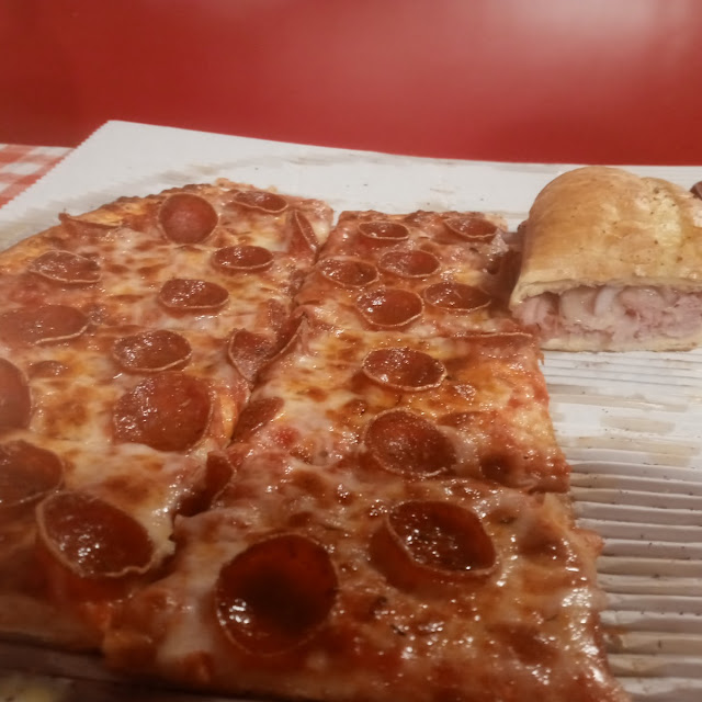 Large Pepperoni Pizza and a Ham and Cheese Sub