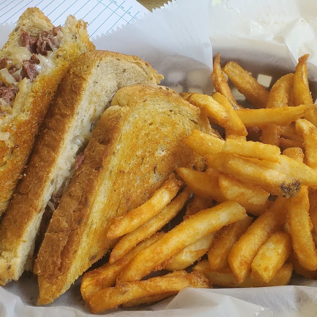 Reuben Sandwich and Fries