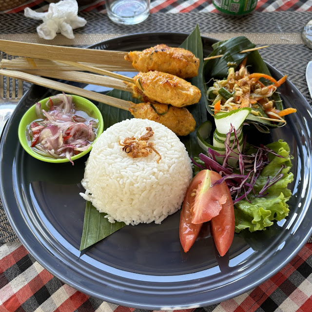 Sate Tuna Sambel Bawang Matah Serve Veg Urab & Rice