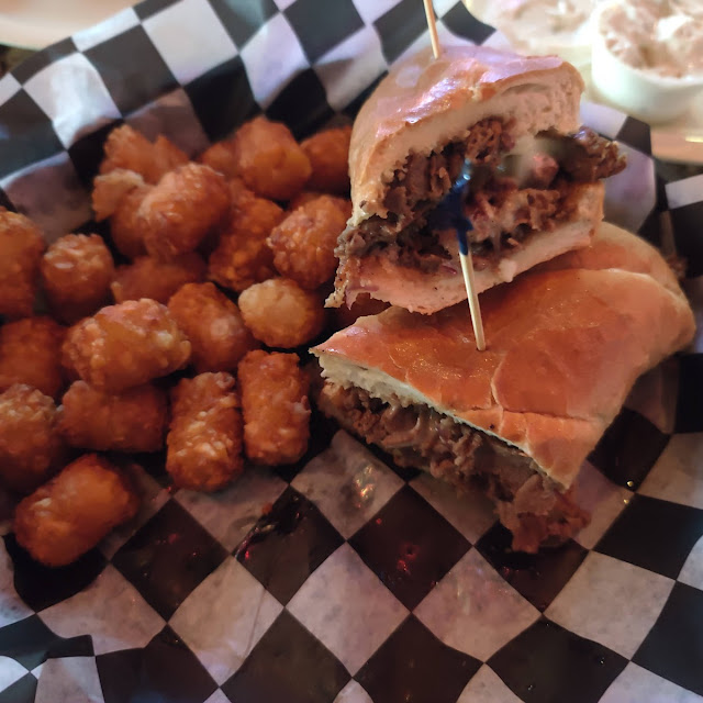 Steak Sandwich with Tatertots