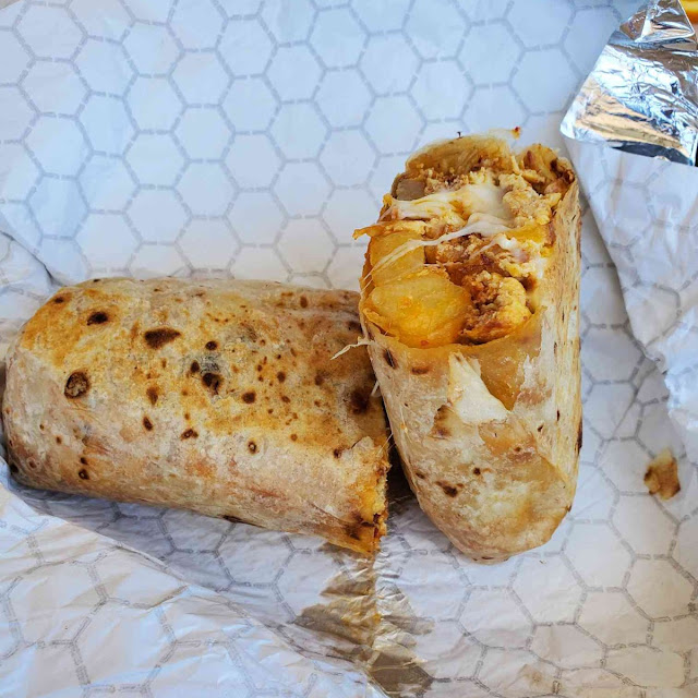 Egg Potato Cheese Chorizo Breakfast Burrito