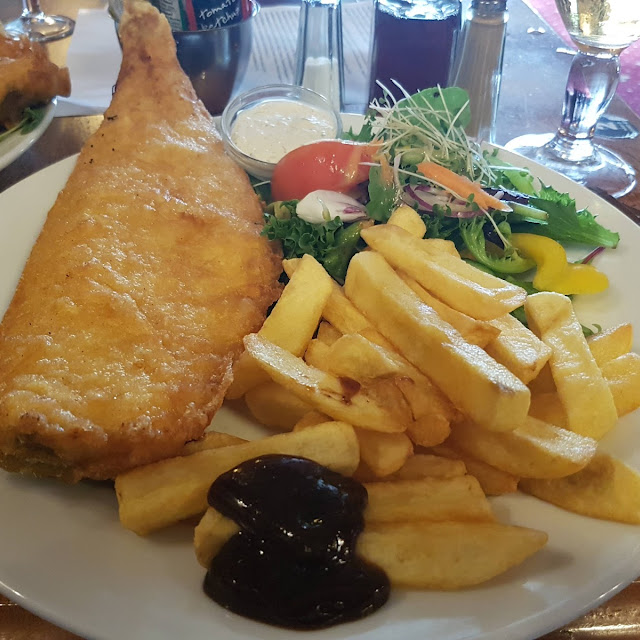 Cod Chips and Salad