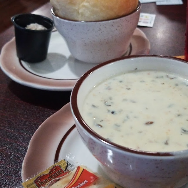 Chicken Wild Rice Soup & Queen's Bun w Cinnamon Butter