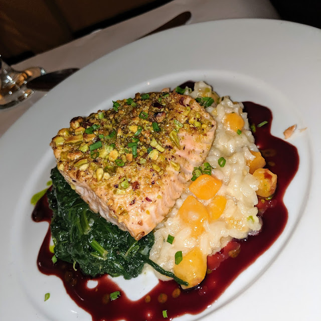 Pistachio Salmon with Butternut Squash Rissotto
