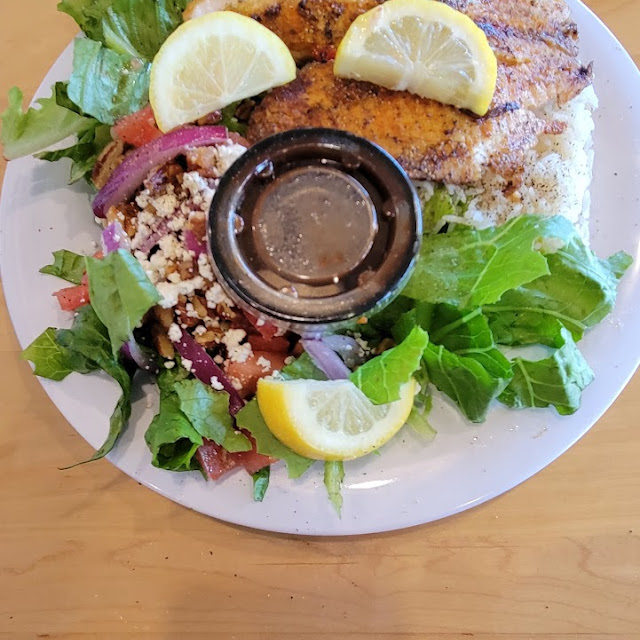 Grill Fish with Greek Salad