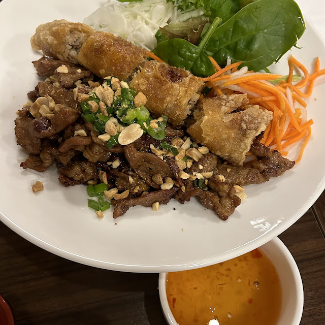 Vermicelli with Grilled Pork & Spring Roll