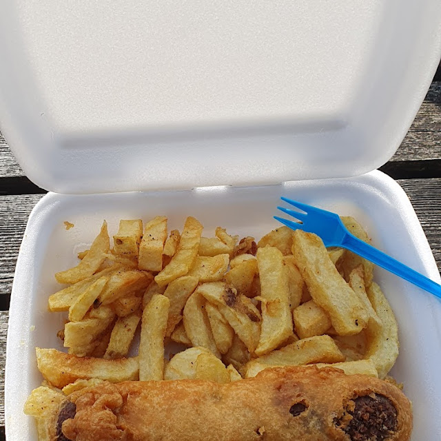 Battered Haggis and Chips