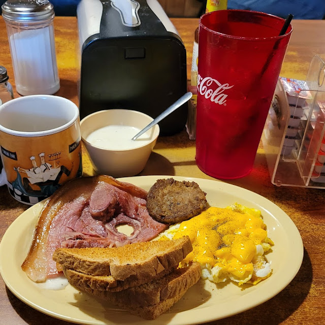 Country Ham and Eggs and Toast