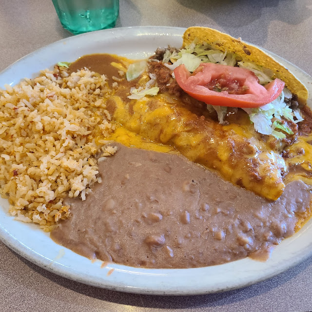 Taco Tamale Enchilada Plate